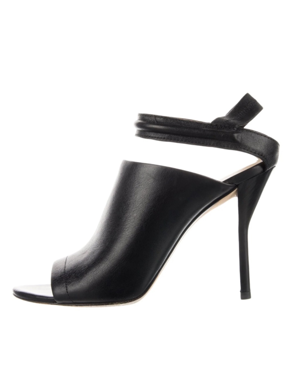 3.1 Phillip Lim Black Leather Slingback Stiletto Mule Sandals 38.5